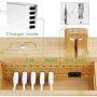 Fashionable Bamboo Charging Station for Apple Watch, AirPods Series,6 in 1 Wooden Docking Station for Multiple Device.