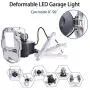 Aqonsie LED Garage Lights Bulb 6000LM Deformable Light 60W E26/E27 Ceiling lamp with 3 Adjustable Panels for Garage Workshop Warehouse Factory Supermarket Basement (Silver)