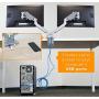 Mount-It! Dual Monitor Arm Mount Desk Stand | 2 x 3.0 USB Ports | Articulating Mechanical Spring Height Adjustable | Fits Two 24 27 29 30 32 Inch VESA 75 100 Compatible Screens | C-Clamp and Grommet