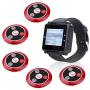 Retekess T128 Restaurant Pager System,Smart Call Button,Max 500,Wrist Pager,5 4-Key Help Alert Waterproof Call Buttons for Waiter,Customer,Caregiver