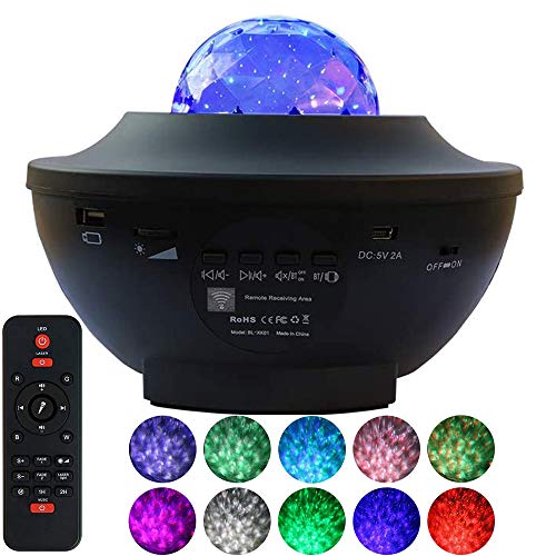Night Light Projector, 3 in 1 Star Projector with Bluetooth Music Speaker, Night Light Ambiance with LED Nebula Cloud for Baby Kids Bedroom Game Rooms Home Theatre