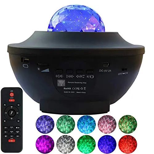 Night Light Projector, 3 in 1 Star Projector with Bluetooth Music Speaker, Night Light Ambiance with LED Nebula Cloud for Baby Kids Bedroom Game Rooms Home Theatre