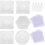 5 mm 6 Pack Fuse Beads Boards Seasonsky Large Round Square Clear Plastic Pegboards with 4 PCS White Beads Tweezers, 20 PCS Ironing Paper for Kids Craft Supplies