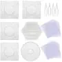 5 mm 6 Pack Fuse Beads Boards Seasonsky Large Round Square Clear Plastic Pegboards with 4 PCS White Beads Tweezers, 20 PCS Ironing Paper for Kids Craft Supplies