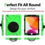 iPad 10.2 2020/2019 Case with Stand, [Built in Screen Protector] TSQ 3 Layer Heavy Duty Shockproof Hard Rugged Silicon Case with Hand Strap/Shoulder Strap for New iPad 10.2 8th/7th Generation,Green