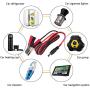 KUNCAN DC 5.5 2.1mm Battery Clamps Extension Cord - 12v Battery Alligator Clips Car Charger Power Supply Cord DC Connector Male Barrel Plug to Battery Clamp-on Charger Cable for Auto Accessories(5FT)