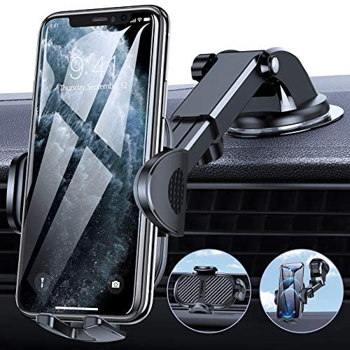 TORRAS Car Phone Holder Mount [Thick Case & Big Phone Friendly] 3 in 1 Cell Phone Holder for Car Dashboard Windshield Air Vent Compatible with iPhone 12 11 Pro Max Samsung Galaxy Note S20 Ultra