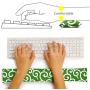Keyboard Wrist Rest Pad, Washable Keyboard Mouse Wrist Support Pad Bean Bag for Carpal Tunnel, Office Workers, Massage Ergobeads & Cotton Fabric (Grass)