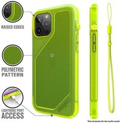 Vibe Series Case Designed for iPhone 12 Pro Max, Patented Rotating Mute Switch, Compatible with MagSafe, 10ft Drop Proof, Crux Accessories Attachment System - Neon Yellow