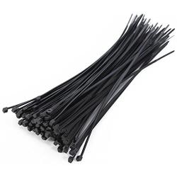 SYD Industrial Multi-Purpose Cable Ties (100 Piece) Black Self Locking Nylon Zip Ties (8'', Black)