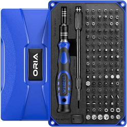 ORIA Precision Screwdriver Set (Newest) 106 in 1 with 102 Bits Magnetic Torx Screwdriver kit with Case Professional Repair Tool with Magnetizer for Electronics PC iPhone iPad Watch Jewelers Blue