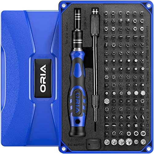 ORIA Precision Screwdriver Set (Newest) 106 in 1 with 102 Bits Magnetic Torx Screwdriver kit with Case Professional Repair Tool with Magnetizer for Electronics PC iPhone iPad Watch Jewelers Blue