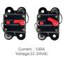 12V-24V DC Circuit Breaker Trolling Motor Auto Car Marine Boat Bike Stereo Audio Inline Fuse Inverter Waterproof with manual reset 150A 150Amp