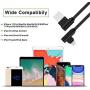 iPhone Charger Cord Right Angle 90 Degree Nylon Braid Lightning Cable 5 Pack (3/3/6/6/10FT) Charging Fast Charging & Data Sync Cord Long Compatible iPhone 12 11 Pro XS Max/X/8/7/Plus/6/SE iPad Black
