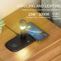 YOVDA Fast Charging Station Dock, 15w Wireless Charger Stand with Night Light, 5-in-1 Qi-Certified Wireless Charger for iPhone 11 Pro/Xs/Xr/8, Samsung, Iwatch 6/Se/5/4/3 and Airpods