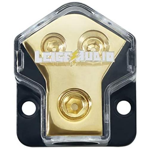LEIGESAUDIO 0/2/4 Gauge in 4/8 Gauge Out 2 Way Amp Copper Power Distribution Block for Car Audio Splitter