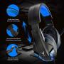 Kikc Gaming Headset with Mic for PS4, PS5, Xbox, PC, Switch, Controllable Volume Gaming Headphones with Soft Earmuffs for Mobile Phone, iPad, and Notebook, 40mm Drivers, 3.5 mm Audio Jack-Blue…