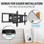 Mounting Dream Full Motion TV Mount UL Listed TV Wall Mount Bracket for 42-75 Inch TVs, Premium Wall Mount TV Bracket, Fits 16, 18, 24 inch Studs with Articulating Arm, VESA 600x400mm, 132 lbs MD2298