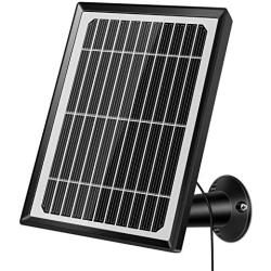 XTU Solar Panel Power Supply for Battery Powered Security Camera, Waterproof Solar Panel 3.2W/5.5V with 13ft/4m USB Cable, Adjustable Mount, Non-Stop Charging (Black)