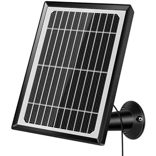 XTU Solar Panel Power Supply for Battery Powered Security Camera, Waterproof Solar Panel 3.2W/5.5V with 13ft/4m USB Cable, Adjustable Mount, Non-Stop Charging (Black)