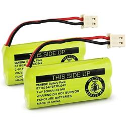 BT183342/BT283342 2.4V 800mAh Ni-MH Battery Pack, Compatible with AT&T VTech Cordless Phone Batteries BT166342/BT266342 BT162342/BT262342 CS6709 CS6609 CS6509 CS6409 EL52100 EL50003 (Pack 2)