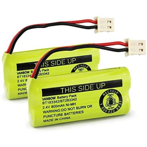 BT183342/BT283342 2.4V 800mAh Ni-MH Battery Pack, Compatible with AT&T VTech Cordless Phone Batteries BT166342/BT266342 BT162342/BT262342 CS6709 CS6609 CS6509 CS6409 EL52100 EL50003 (Pack 2)