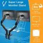 HUANUO Dual Monitor Stand - Double Gas Spring Arm Monitor Desk Mount for Two 35 inch LCD LED Screens, Height Long Adjustable VESA Mount with Clamp, Grommet Mounting Base, Hold up to 26.4lbs
