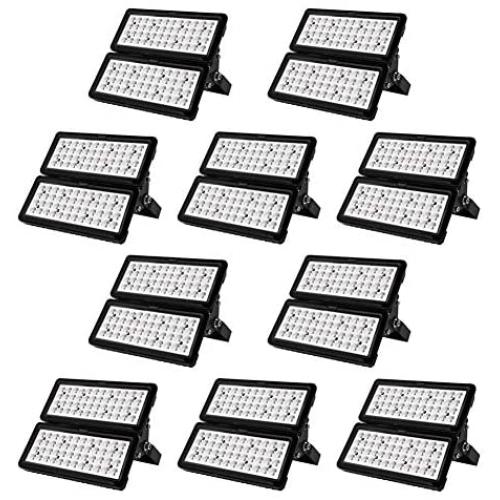 Viugreum 10 Pack 100W LED Flood Lights Outdoor, 10000 Lumen, Daylight White 6000K 60° Beam Angle LED Spot Light, IP67 Waterproof Security Floodlight Work Lights Long Distance Lighting