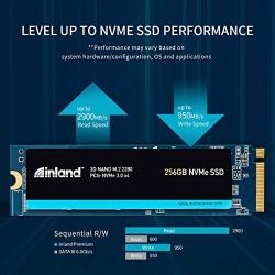 Inland Premium 256GB 3D NAND TLC M.2 2280 PCIe NVMe 3.0 x4 Internal Solid State Drive, Read/Write Speed up to 2900MB/s and 950MB/s