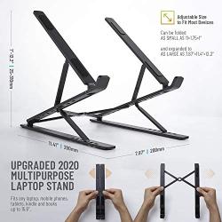 Homelux Theory Portable Laptop Stand Double Layer 6+9 Levels Adjustable Ergonomic Portable Aluminum Laptop Desk, Lightweight Foldable Laptop Stand for MacBook Air Pro,Dell,HP,Acer & More up to 15.6”