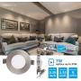 TORCHSTAR Premium 7W 3-Inch Ultra-Thin LED Recessed Light with J-Box, 4000K Cool White, Dimmable Slim Panel Downlight, 400lm, ETL & Energy Star, 5 Years Warranty, Satin Nickel Finish, Pack of 6 TORCHSTAR Premium 7W 3-Inch Ultra-Thin LED Recessed Light with J-Box, 4000K Cool White, Dimmable Slim Panel Downlight, 400lm, ETL & Energy Star, 5 Years Warranty, Satin Nickel Finish, Pack of 6