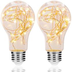 Led Decorative Bulbs, DORESshop 2W Fairy Light Filaments Bulbs, 15W Equivalent Starry Lights for Pendant Light Fixtures, Bedroom, Living Room, Christmas, Wedding, Warm White, 2 Pack