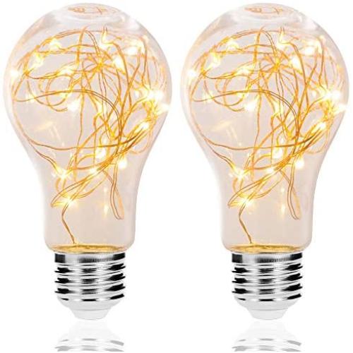 Led Decorative Bulbs, DORESshop 2W Fairy Light Filaments Bulbs, 15W Equivalent Starry Lights for Pendant Light Fixtures, Bedroom, Living Room, Christmas, Wedding, Warm White, 2 Pack