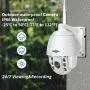 3MP HD Outdoor Wireless Security Camera,Pan Tilt Zoom (5X Digital) 2K,Two-Way Audio,IP66 Waterproof,Motion Detection,with Floodlights Color Night Vision,Compatible Hiseeu Wireless Camera System