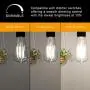 Dimmable Ascher Vintage LED Edison Bulbs, 6W, Equivalent 60W, Bright Daylight White 4000K, ST58 Antique LED Filament Bulbs, E26 Medium Base, Clear Glass, Pack of 6