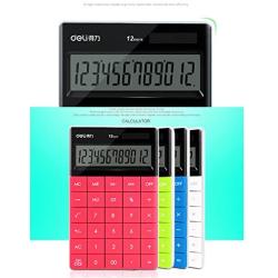 Electronic Desktop Calculator with 12-Digit Large Display, Solar and Button Dattery Dual Power Standard 12-Digit Big Display Handheld Function Desktop Calculator (Black3)