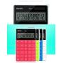 Electronic Desktop Calculator with 12-Digit Large Display, Solar and Button Dattery Dual Power Standard 12-Digit Big Display Handheld Function Desktop Calculator (Black3)
