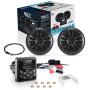BOSS Audio Systems MCKGB450B.6 Weatherproof Marine Gauge Receiver and Speaker Package - IPX6 Receiver, 6.5 Inch Speakers, Bluetooth Audio, USB MP3, AM FM, NOAA Weather Band Tuner, No CD Player, Black