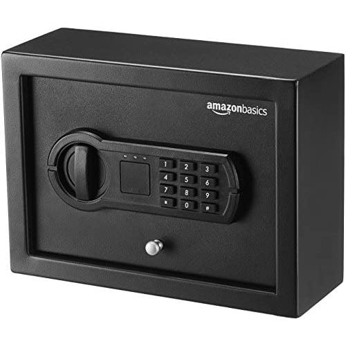 Amazon Basics Small, Slim Desk Drawer Security Safe Lock Box