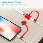 Fintie 3 Pieces Bundle Compatible with Apple Pencil Cap Holder, Nib Cover, Adapter Tether for Apple Pencil 1st Generation, iPad 10.2, iPad 9.7, iPad Air 3rd Gen/iPad Pro 10.5 Pencil, Red