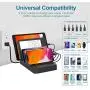 Charging Station for Multiple Devices 6 Short Mixed Charging Cables Multi USB Charger Station Organizer for Cell Phones Apple Samsung Tab Electronics Tech Gadget Gift -Black