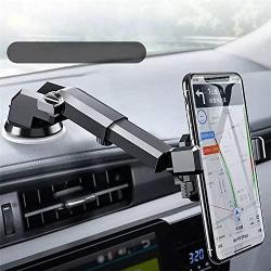 Universal Car Phone Mount with 360° Viewing, Windshield Car Phone Mount Long Arm with Secure Hold and Clip in Stability, Heavy Duty Phone Suction Cup Mount Base. Universal Car Dashboard Phone Holder