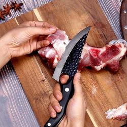 Tableware Kitchen Boning Knife，Hand-forged Camping Serbian Full Tang Deboning Butcher Knife，Chefs knife with Leather Sheath Household Products (Color : B)