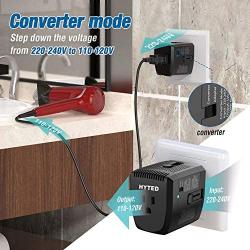 2000Watts Travel Adapter and Converter Combo Step Down Voltage 220V to 110V for Hair Dryer Steam Iron Laptop MacBook Cell Phone World Plug Power Adapter for US to UK Europe AU Over 150 Countries
