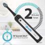 Pyle Health Ultra Sonic Wave Rechargeable Electric Toothbrush with 3 Brush Modes, Two Minute Timer, 2 Oral Brush Heads, Automatic Charging Dock Holder - for Kids, Teens, Adults - PHLTB41BK.5 (Black)