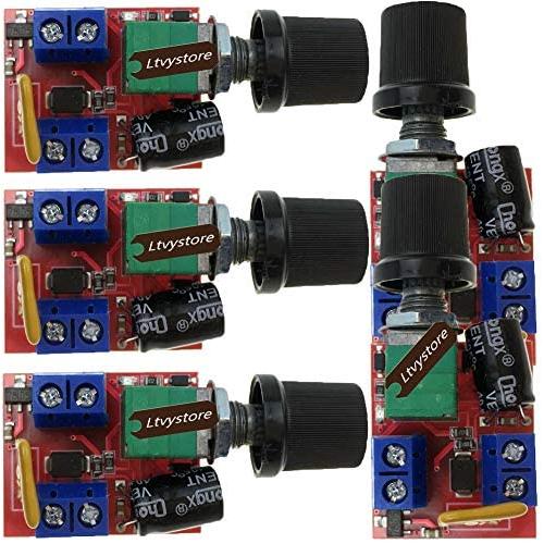 Mini DC Motor PWM Speed Controller 3V 6V 12V 24V 35V Speed Control Switch Small LED Dimmer 5A, Pack of 5, Ltvystore