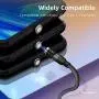 FIELUX Quick 360°+180° Rotation Magnetic Charging Cable Compatible with Micro, Type-C Charging Port Smartphones and i-Product Devices 3 in 1 (3.3 ft, Black)