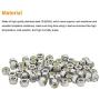 Powlankou 60 Pieces 1/4''-20 Nylon Insert Hex Lock Nuts, 304 Stainless Steel