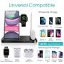 QI-EU Wireless Charger, 4 in 1 Qi-Certified Fast Charging Station Compatible Apple Watch Airpods Pro iPhone 12/11/11pro/X/XS/XR/Xs Max/8/8 Plus, Wireless Charging Stand Compatible Samsung Galaxy S20