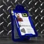 Identity Stronghold - Secure RFID Badge Holder for 1 Card - Heavy Duty Hard Plastic ID Badge Holder - USA Molded and Assembled - FIPS 201 Approved RFID Blocking Security - Blue